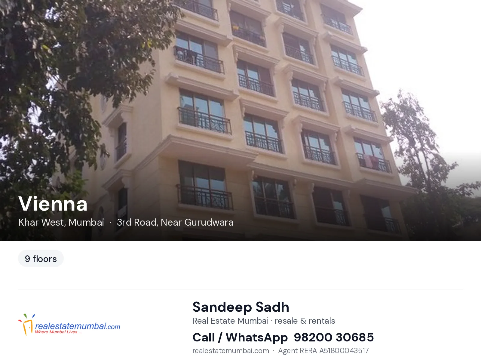 Vienna, Khar West, Mumbai — flats | Real Estate Mumbai, Sandeep Sadh 98200 30685
