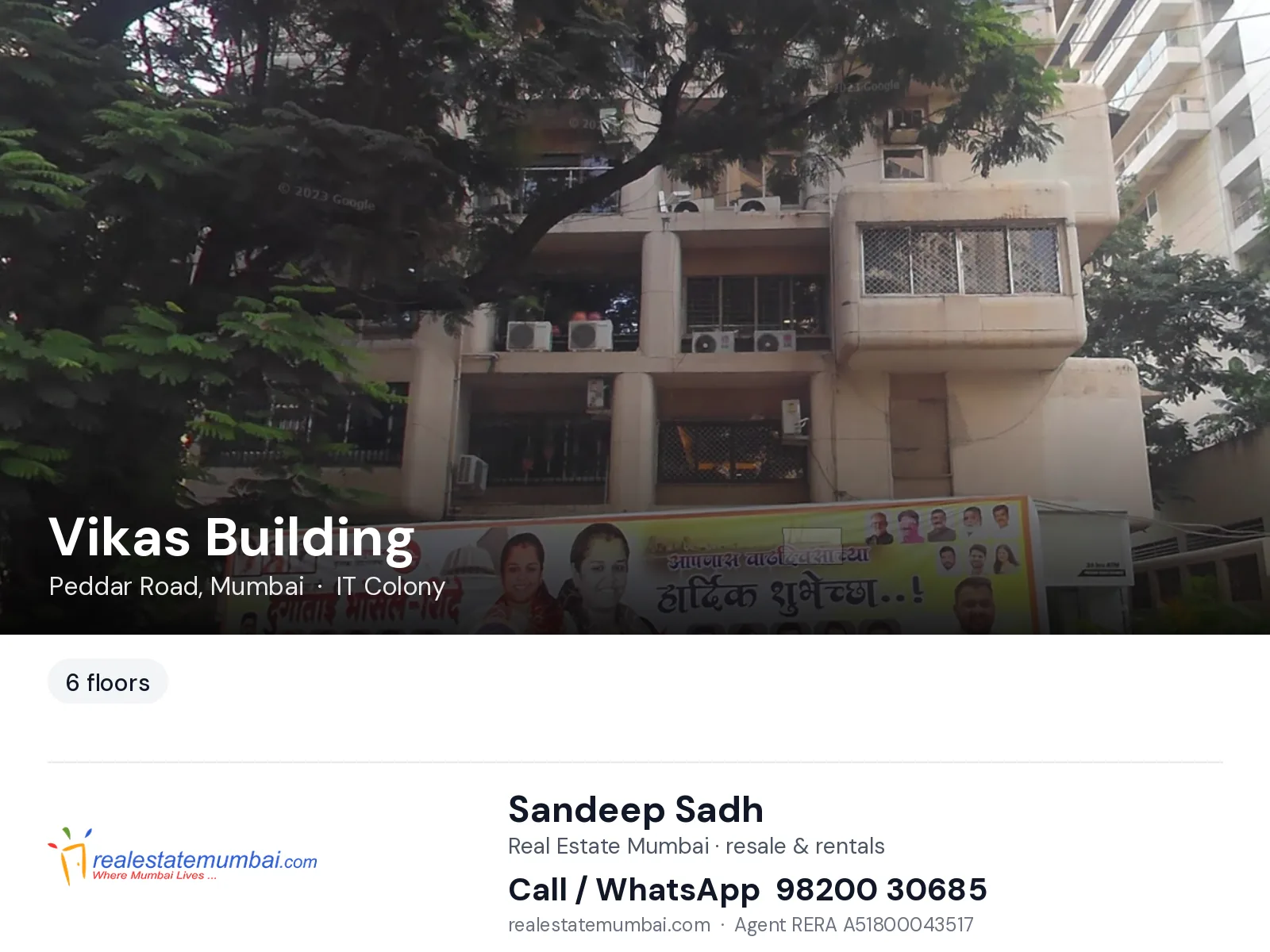 Vikas Building, Peddar Road, Mumbai — flats | Real Estate Mumbai, Sandeep Sadh 98200 30685