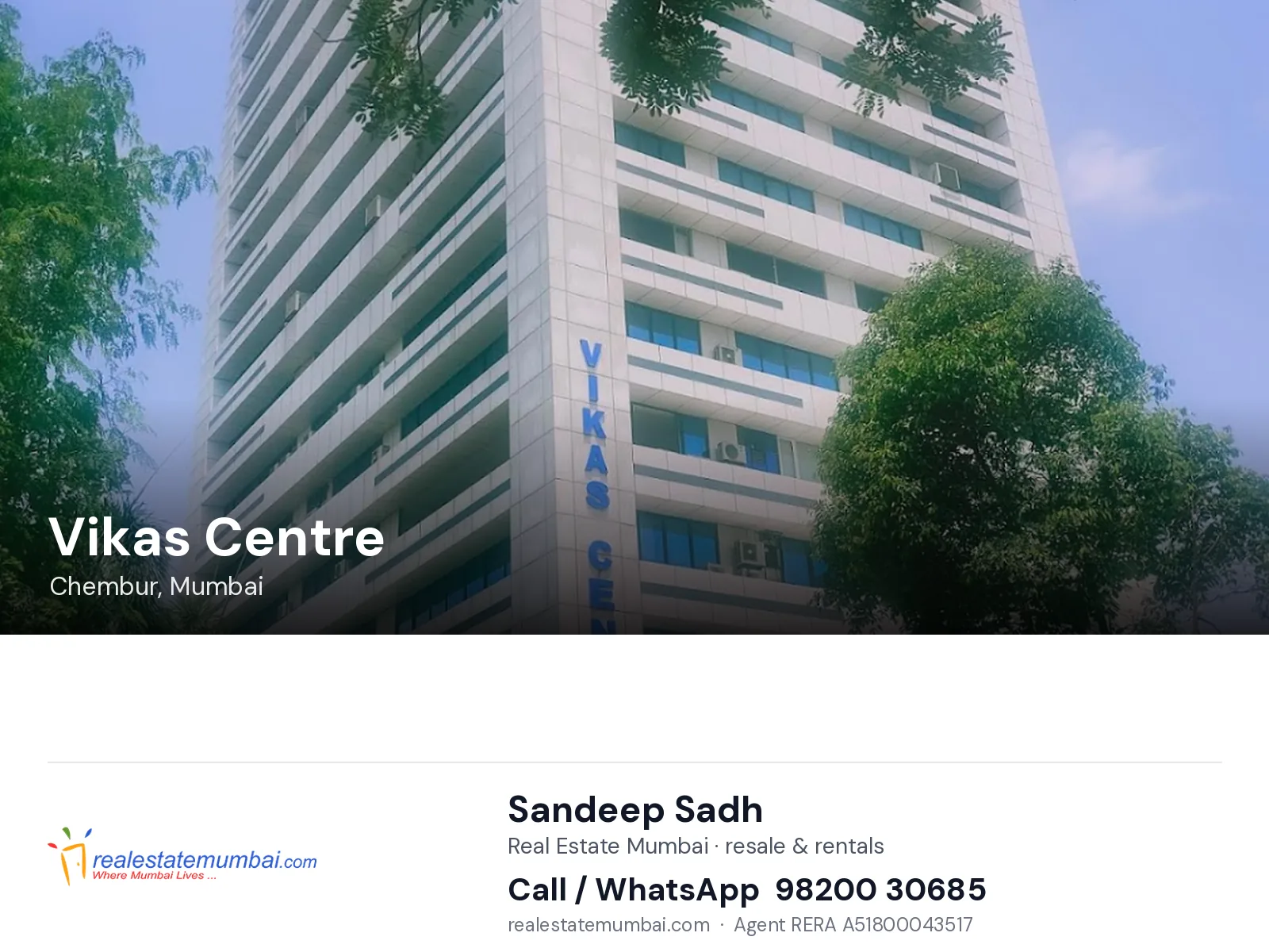 Vikas Centre, Chembur, Mumbai — flats | Real Estate Mumbai, Sandeep Sadh 98200 30685