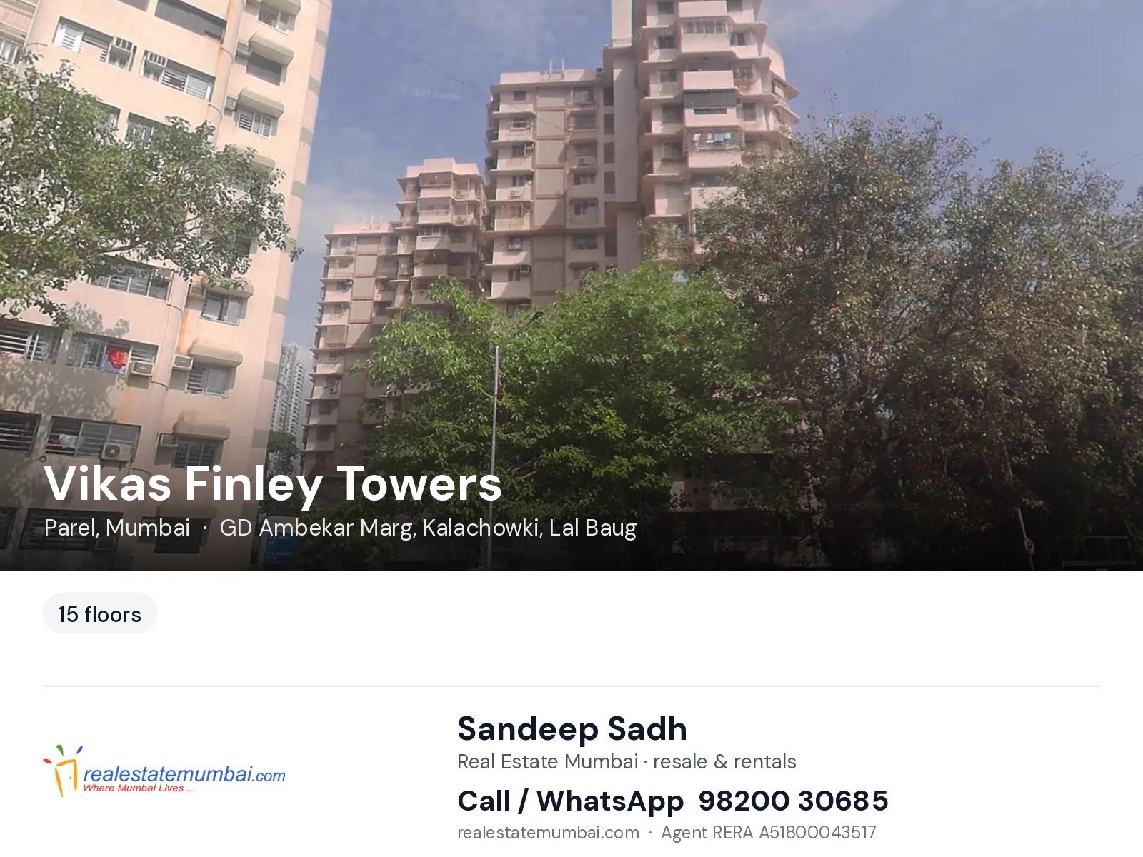 Vikas Finley Towers, Parel, Mumbai — flats | Real Estate Mumbai, Sandeep Sadh 98200 30685
