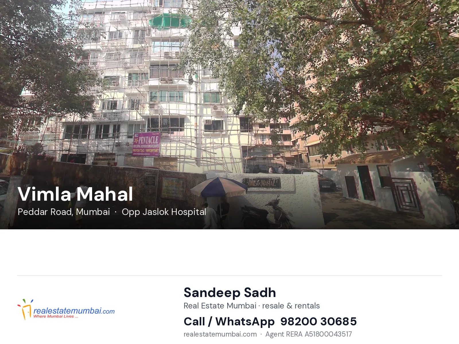 Vimla Mahal, Peddar Road, Mumbai — flats | Real Estate Mumbai, Sandeep Sadh 98200 30685