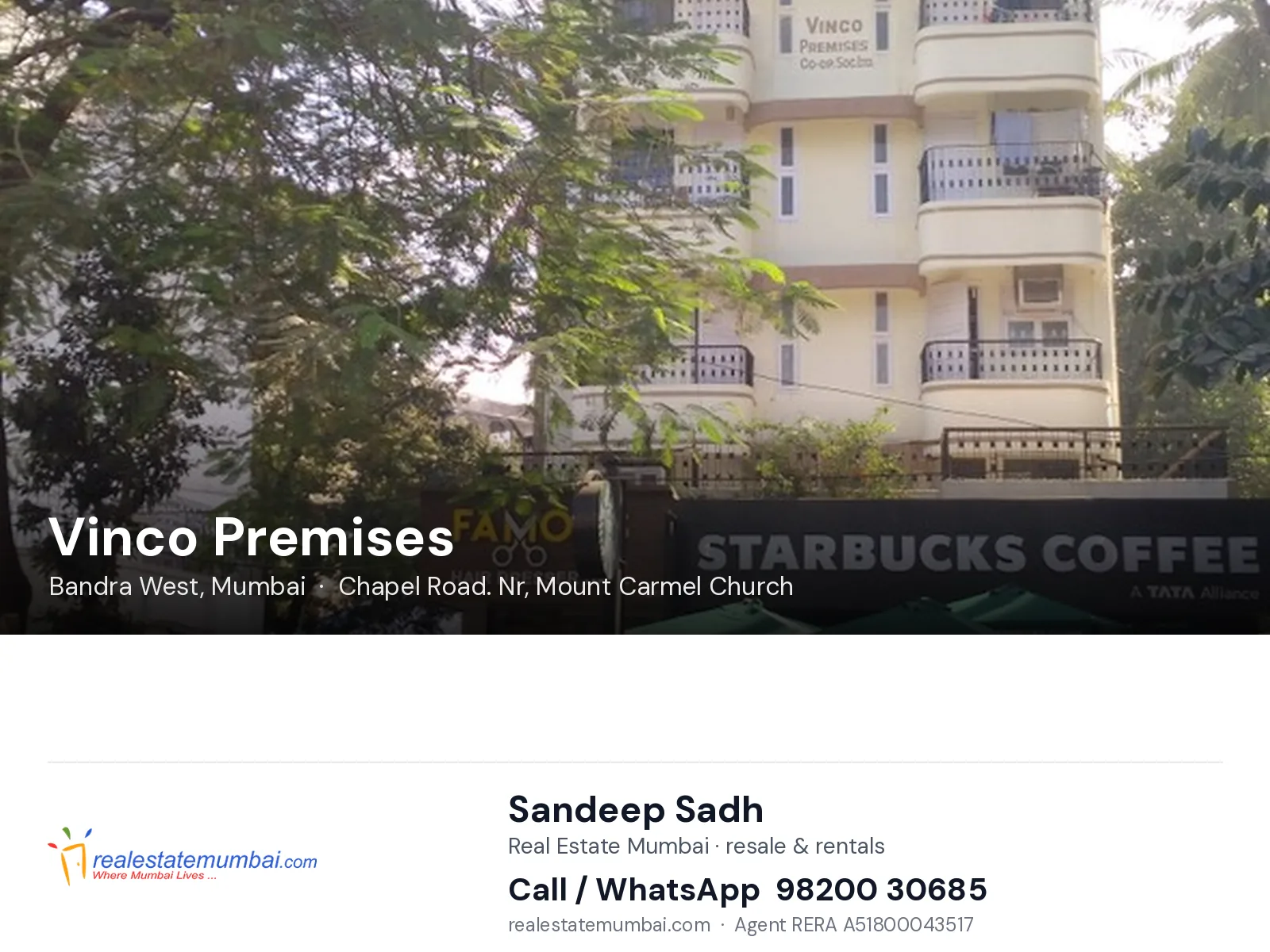 Vinco Premises, Bandra West, Mumbai — flats | Real Estate Mumbai, Sandeep Sadh 98200 30685