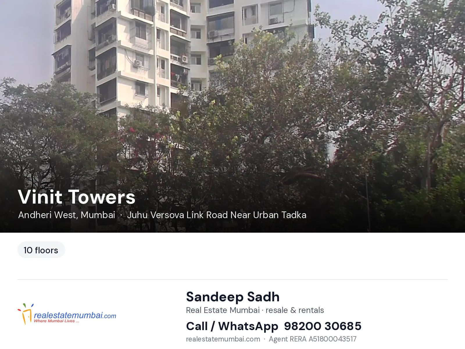 Vinit Towers, Andheri West, Mumbai — flats | Real Estate Mumbai, Sandeep Sadh 98200 30685