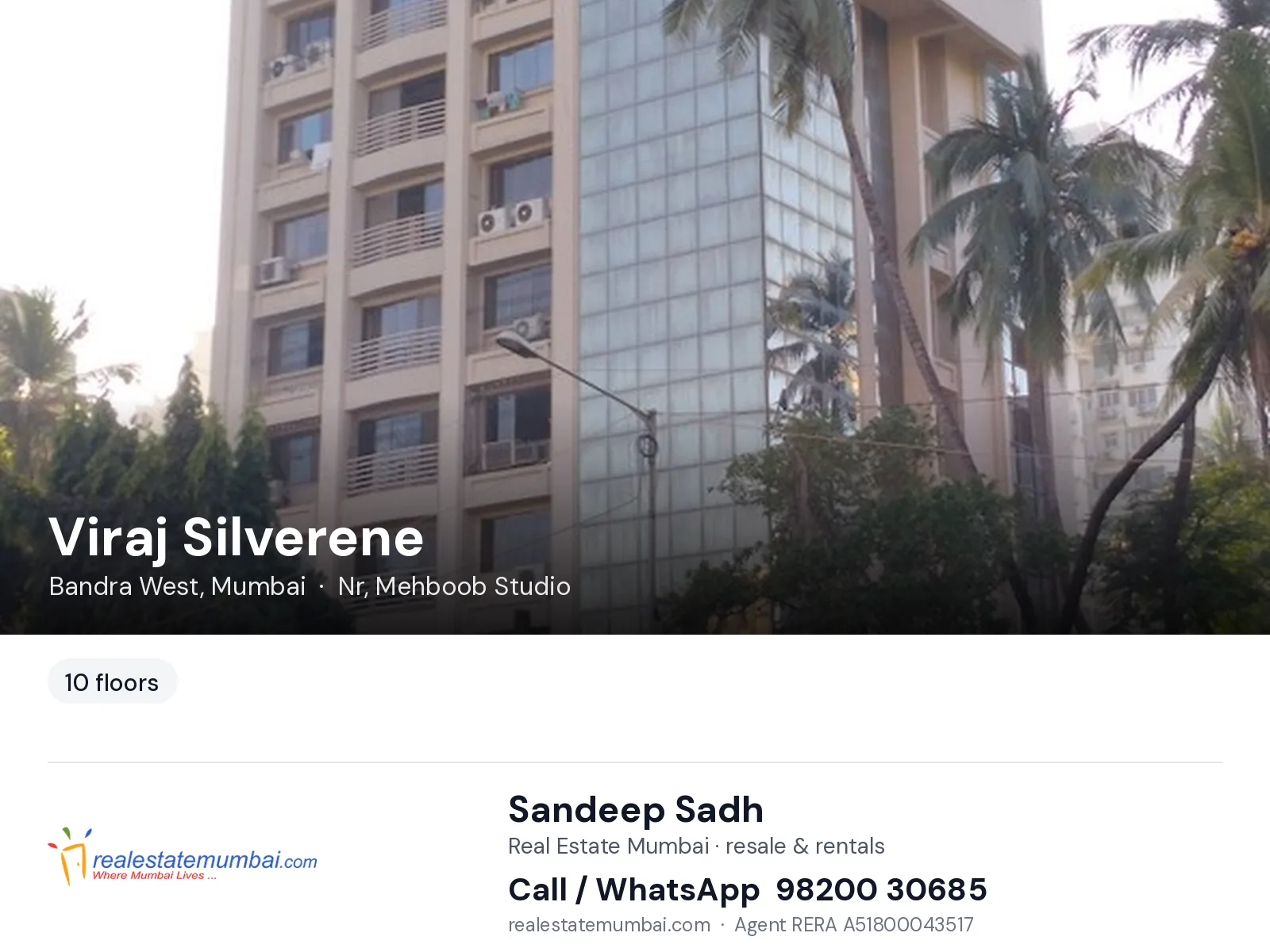 Viraj Silverene, Bandra West, Mumbai — flats | Real Estate Mumbai, Sandeep Sadh 98200 30685