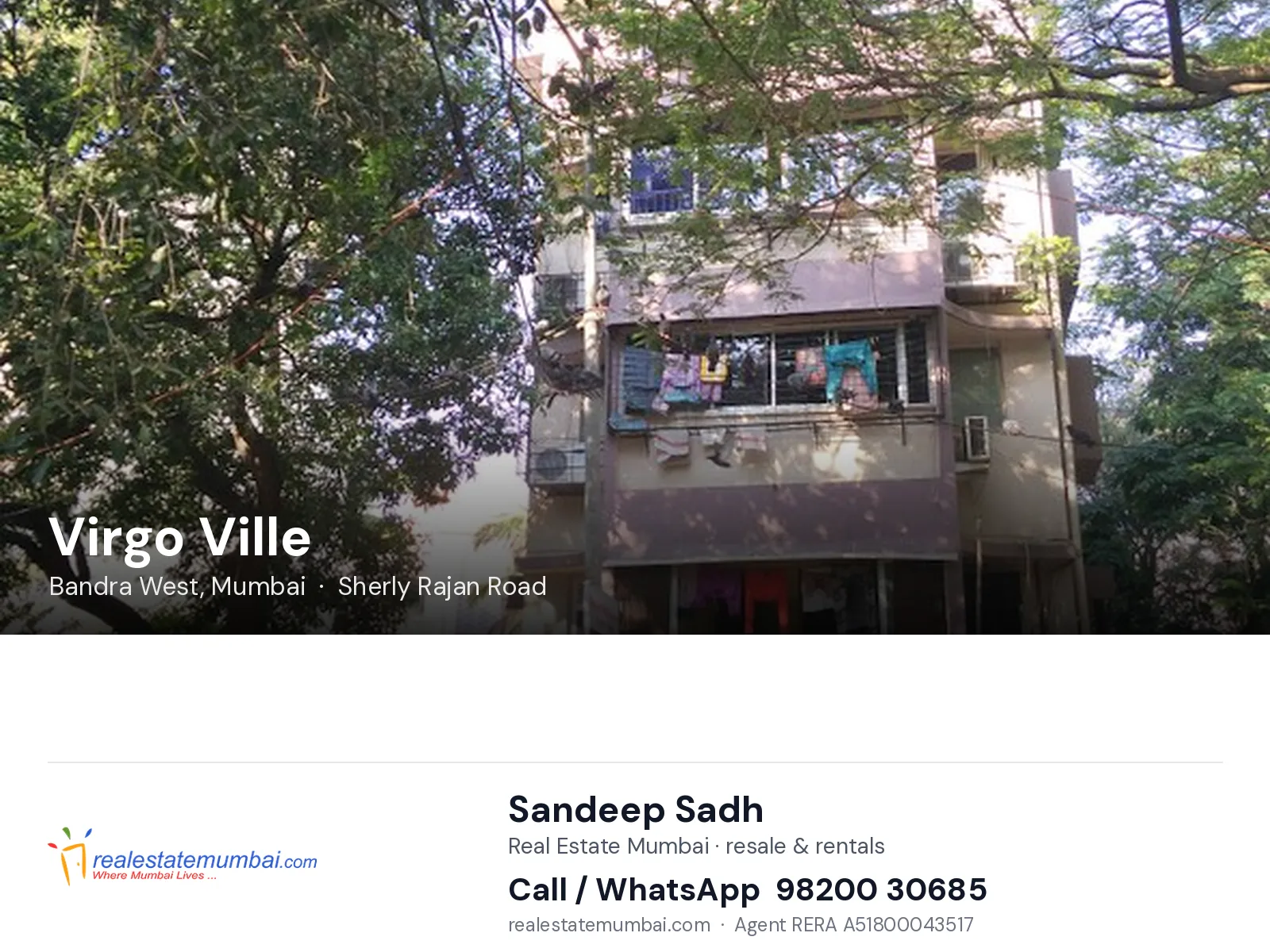 Virgo Ville, Bandra West, Mumbai — flats | Real Estate Mumbai, Sandeep Sadh 98200 30685