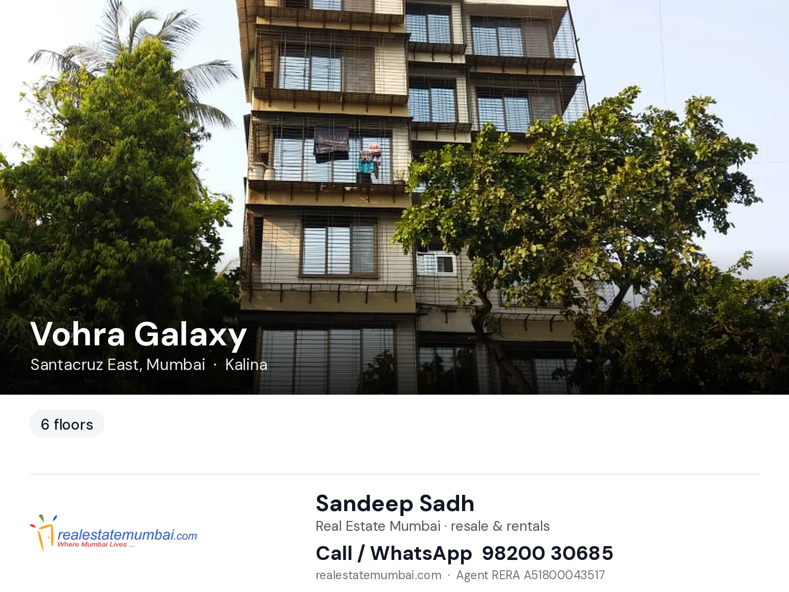 Vohra Galaxy, Santacruz East, Mumbai — flats | Real Estate Mumbai, Sandeep Sadh 98200 30685