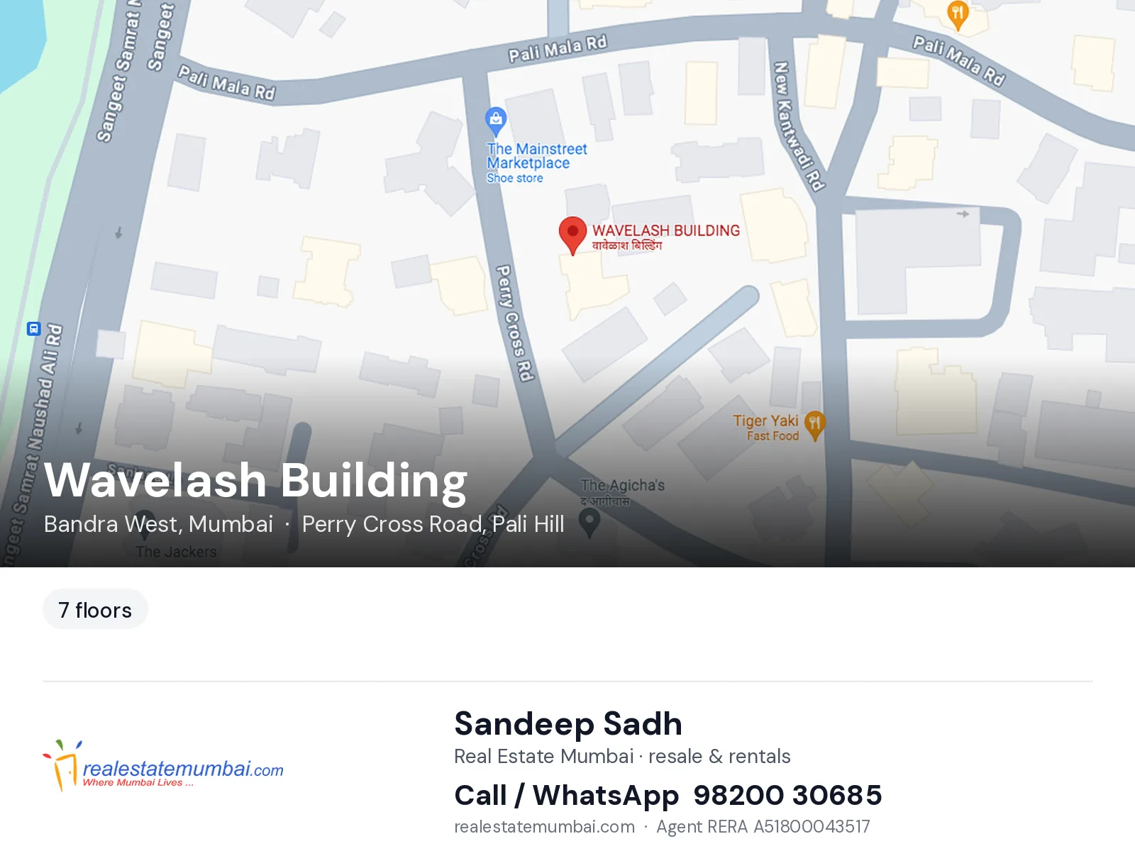 Wavelash Building, Bandra West, Mumbai — flats | Real Estate Mumbai, Sandeep Sadh 98200 30685