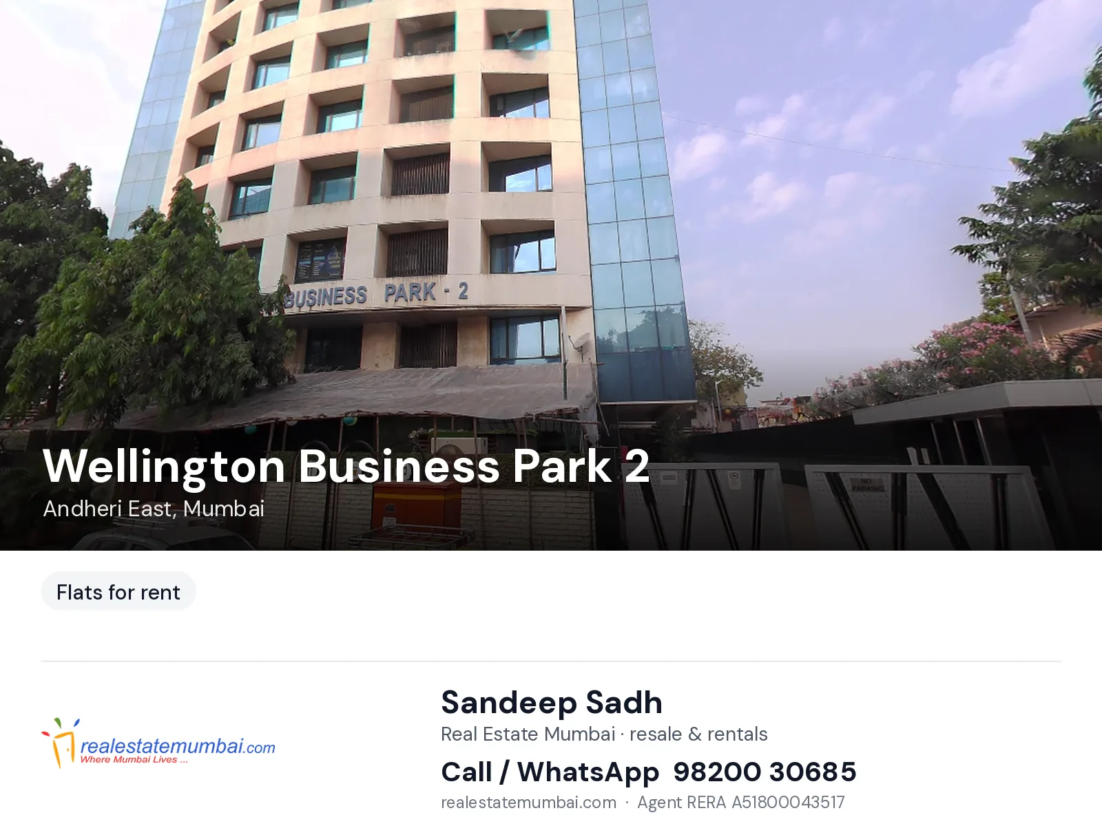 Wellington Business Park 2, Andheri East, Mumbai — flats for rent | Real Estate Mumbai, Sandeep Sadh 98200 30685
