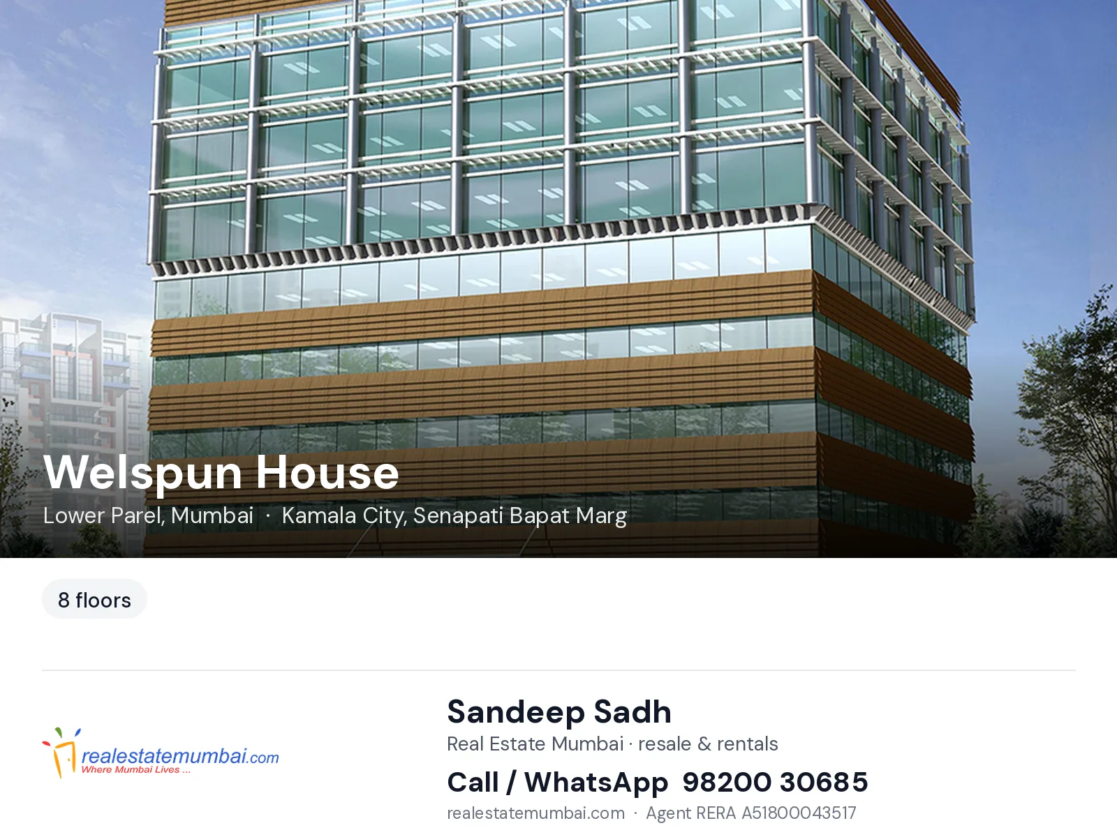 Welspun House, Lower Parel, Mumbai — flats | Real Estate Mumbai, Sandeep Sadh 98200 30685