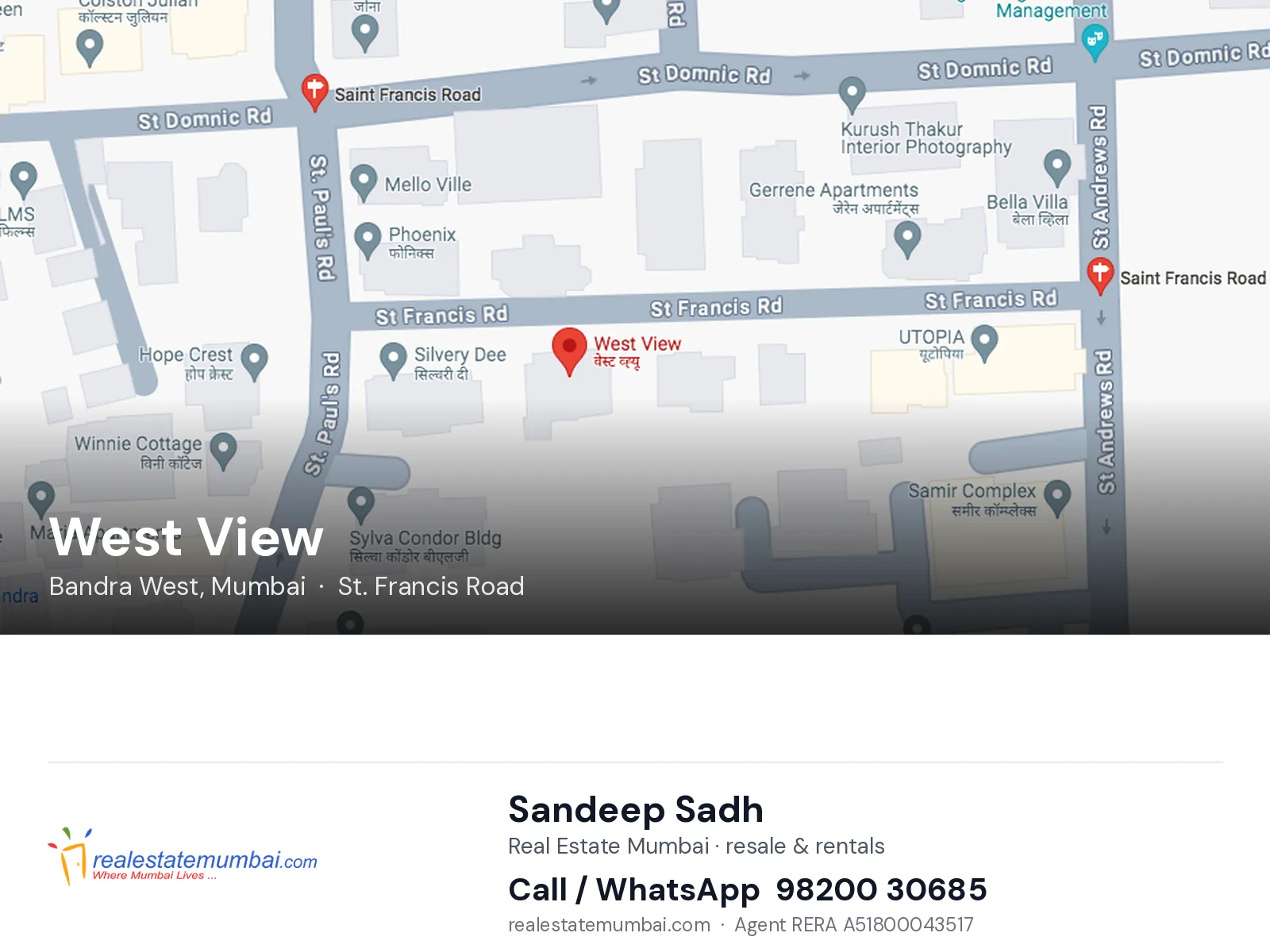 West View, Bandra West, Mumbai — flats | Real Estate Mumbai, Sandeep Sadh 98200 30685