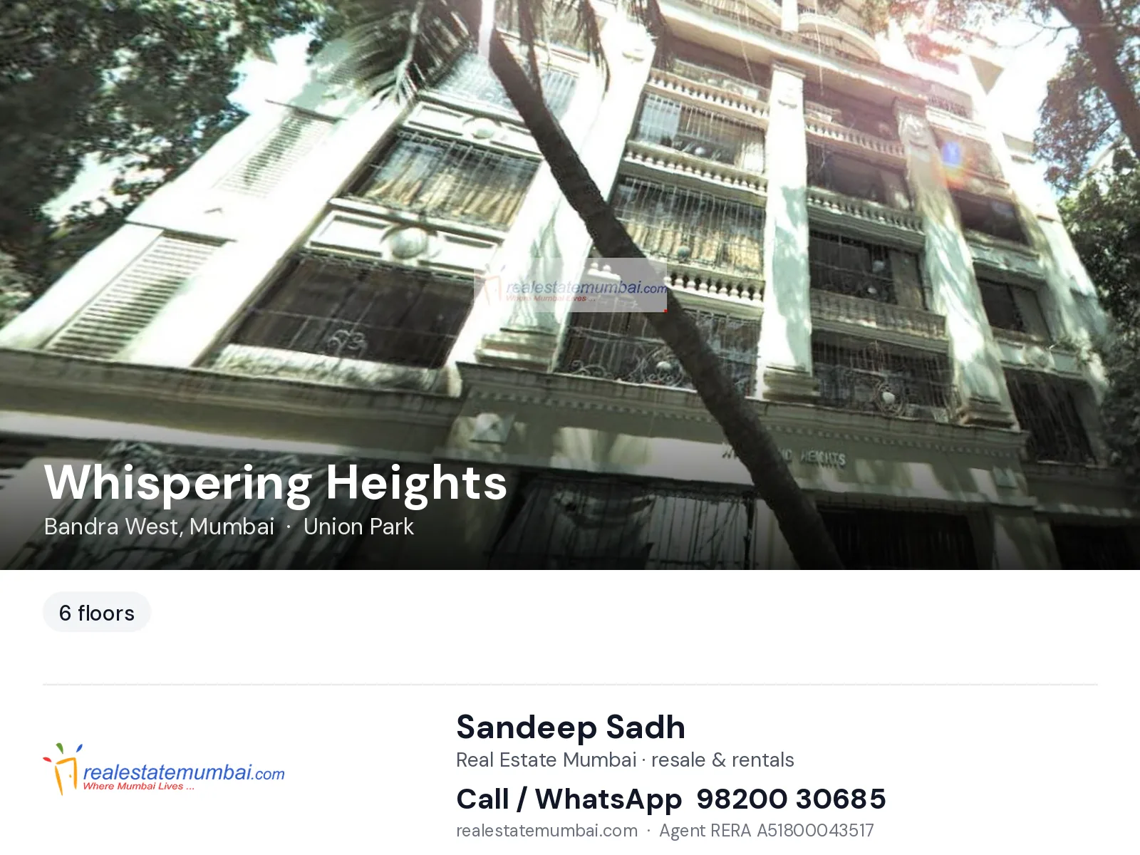Whispering Heights, Bandra West, Mumbai — flats | Real Estate Mumbai, Sandeep Sadh 98200 30685