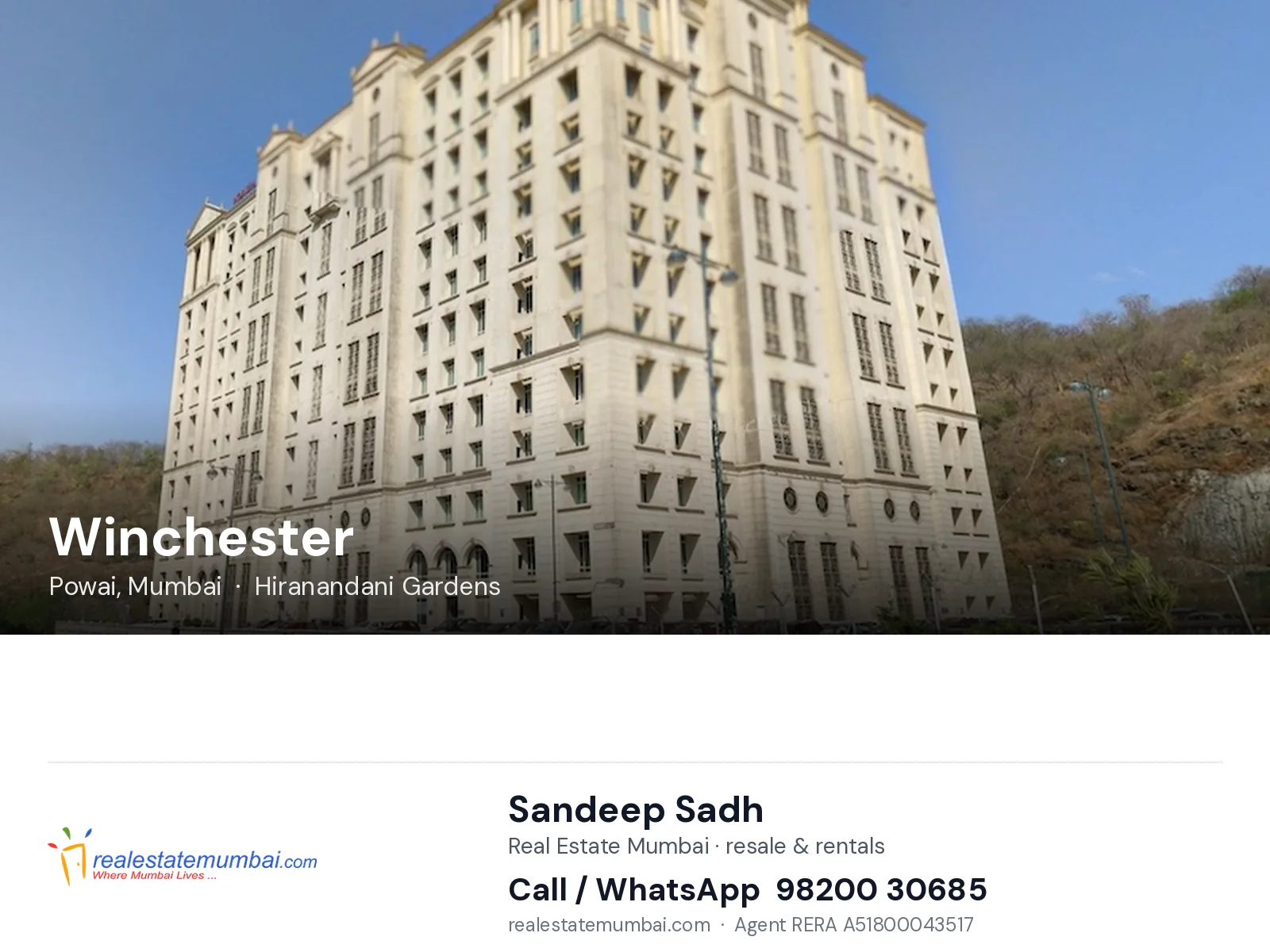 Winchester, Powai, Mumbai — flats | Real Estate Mumbai, Sandeep Sadh 98200 30685