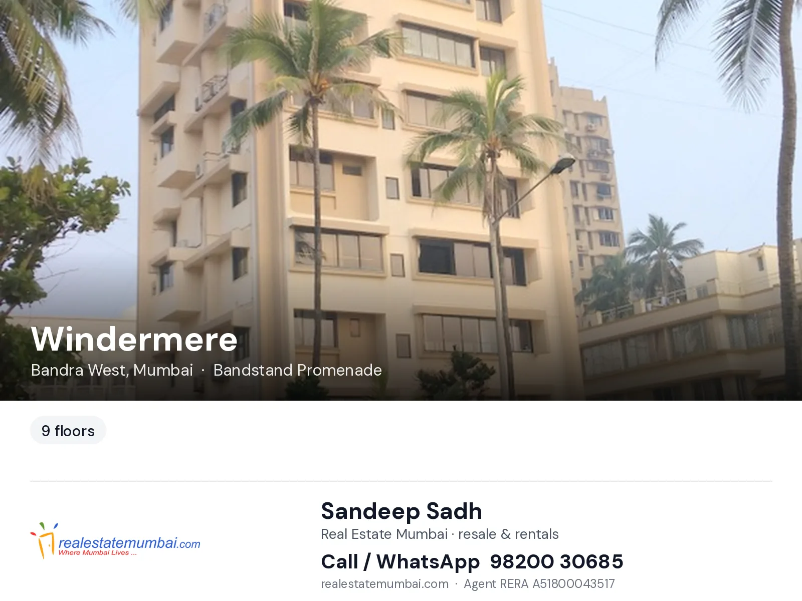 Windermere, Bandra West, Mumbai — flats | Real Estate Mumbai, Sandeep Sadh 98200 30685