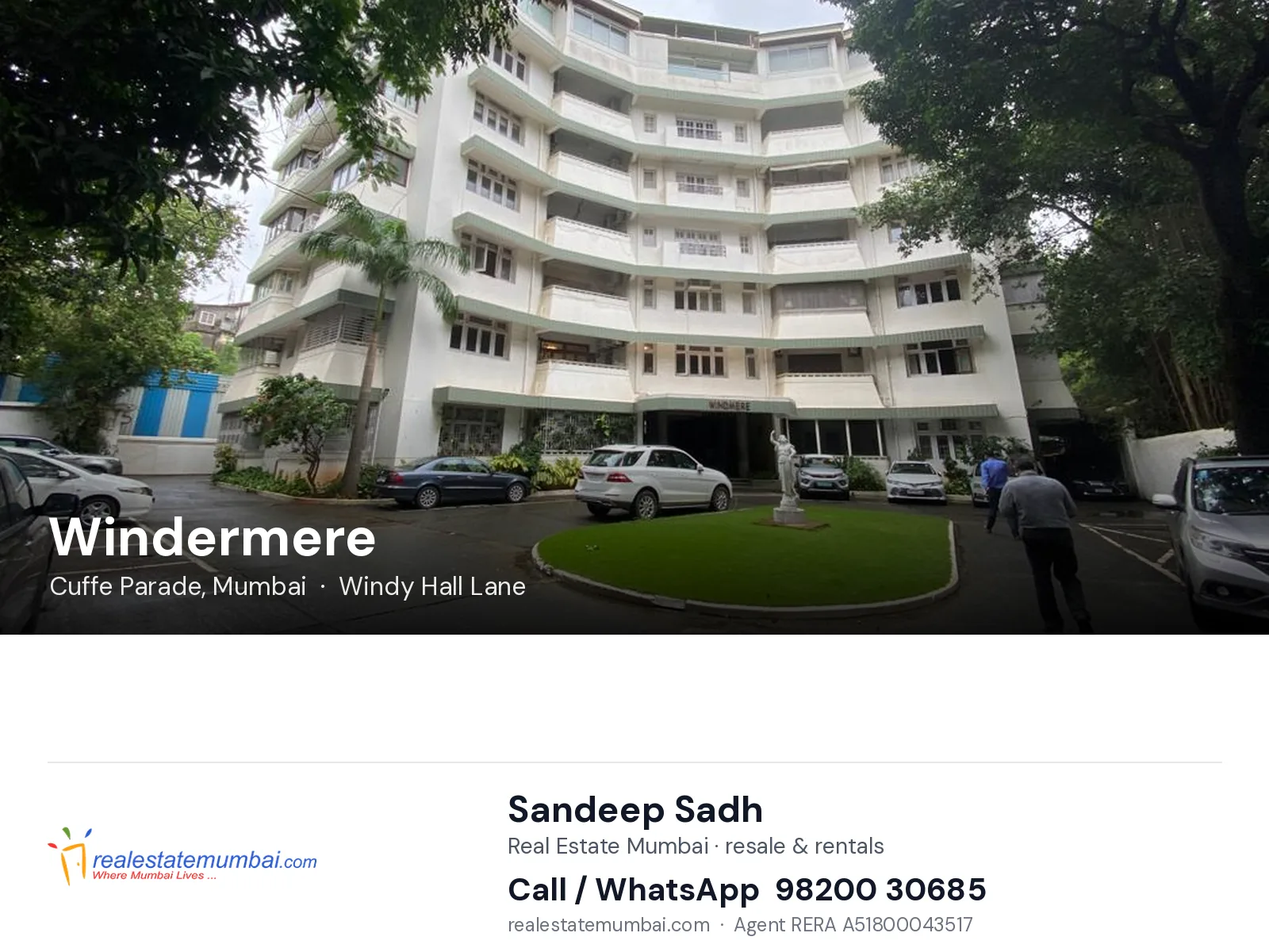 Windermere, Cuffe Parade, Mumbai — flats | Real Estate Mumbai, Sandeep Sadh 98200 30685