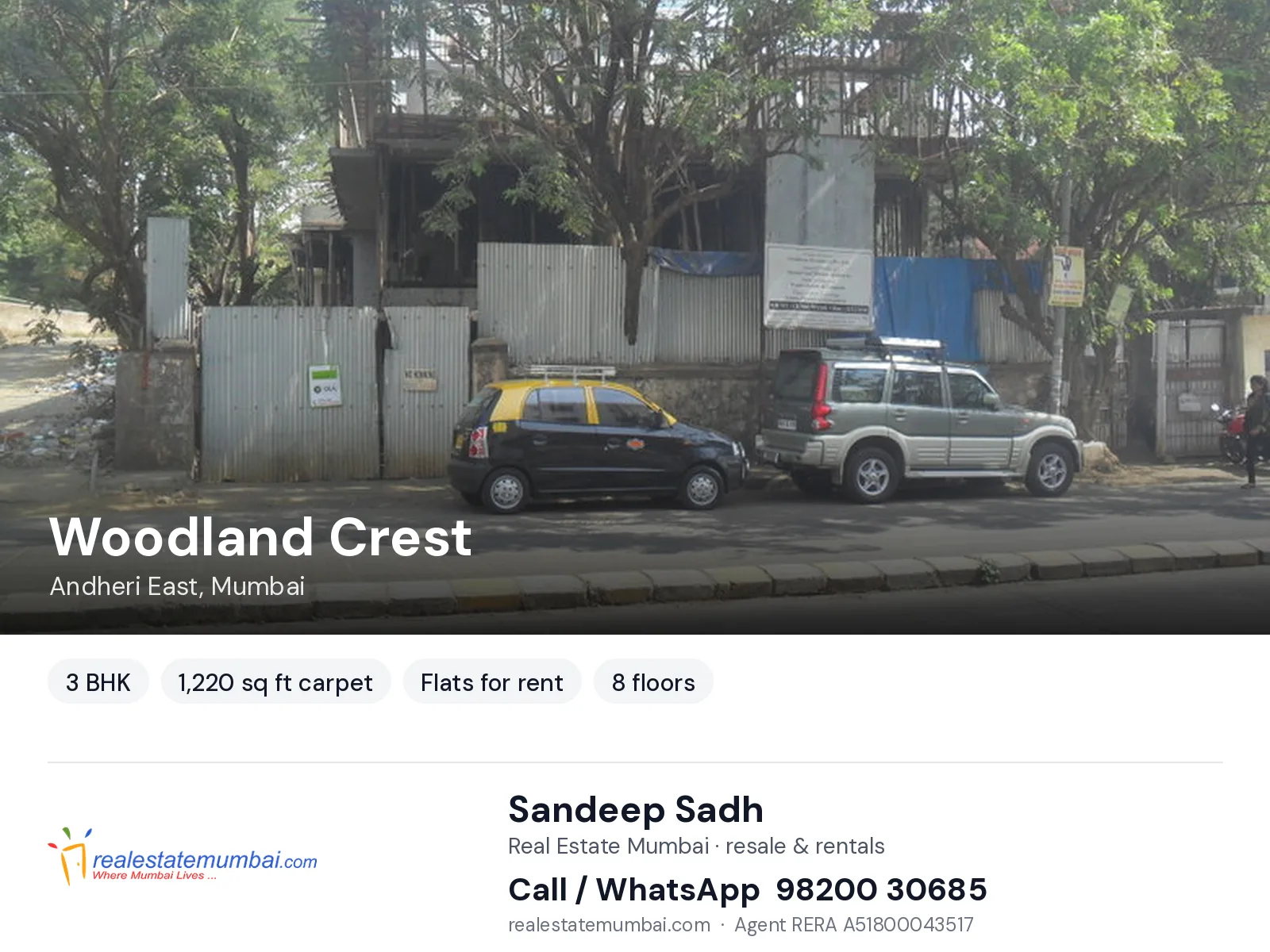 Woodland Crest, Andheri East, Mumbai — 3 BHK flats for rent | Real Estate Mumbai, Sandeep Sadh 98200 30685
