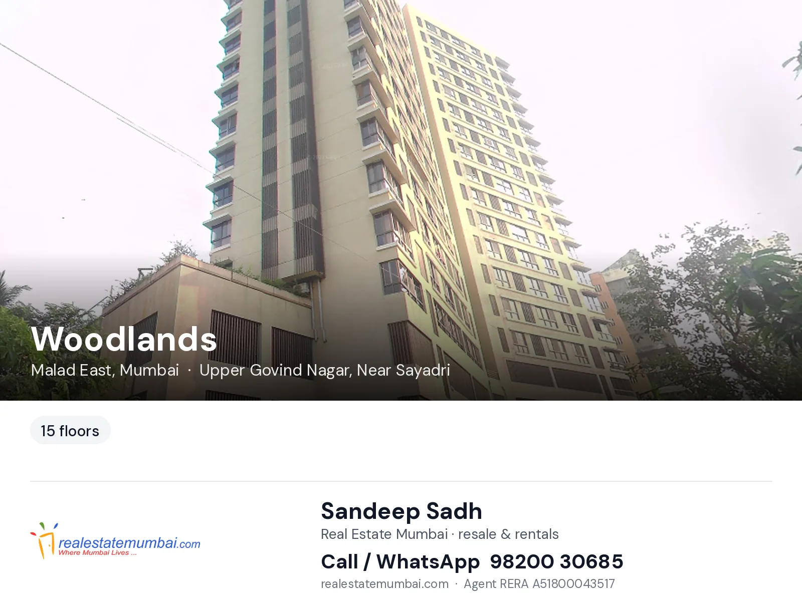 Woodlands, Malad East, Mumbai — flats | Real Estate Mumbai, Sandeep Sadh 98200 30685