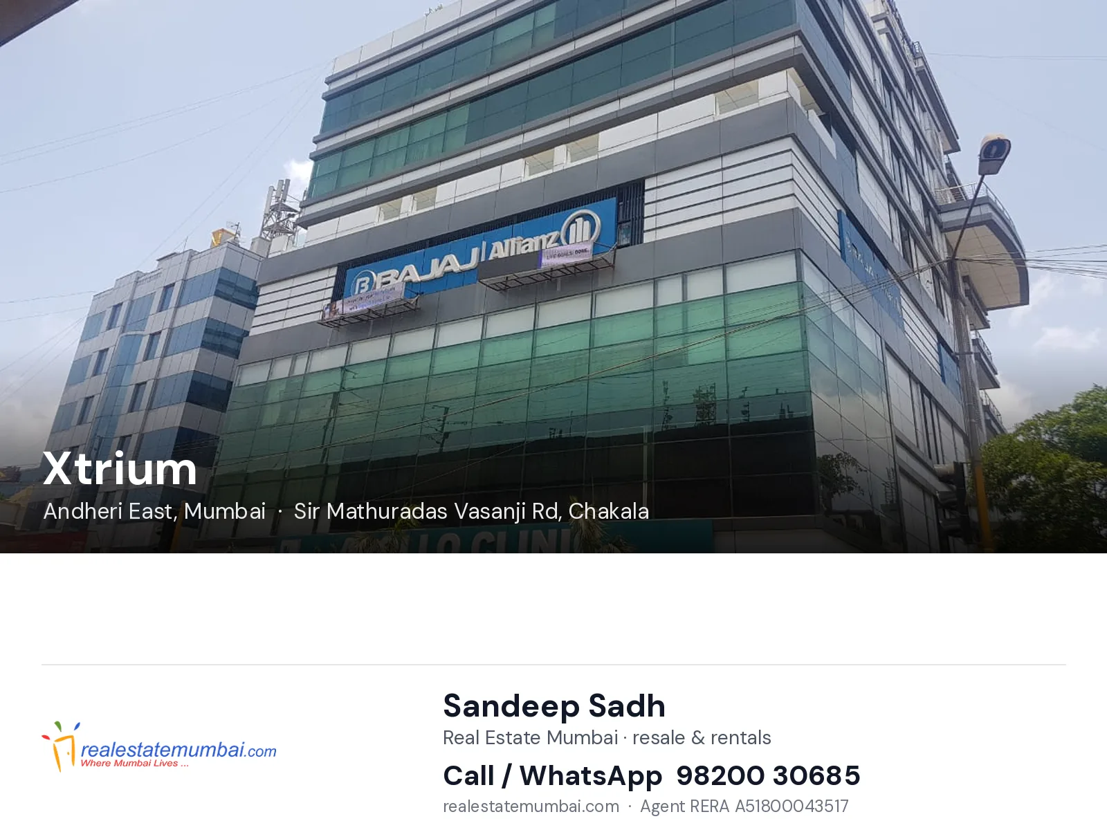 Xtrium, Andheri East, Mumbai — flats | Real Estate Mumbai, Sandeep Sadh 98200 30685